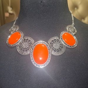 Orange/silver Necklace